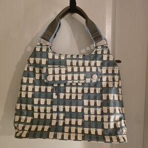 Orla Kiely Blue and Cream Women's Bag